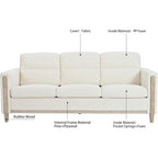 Canapé 3 places moderne de 79,5 pouces avec coussins et accoudoirs, poche latérale pour le salon