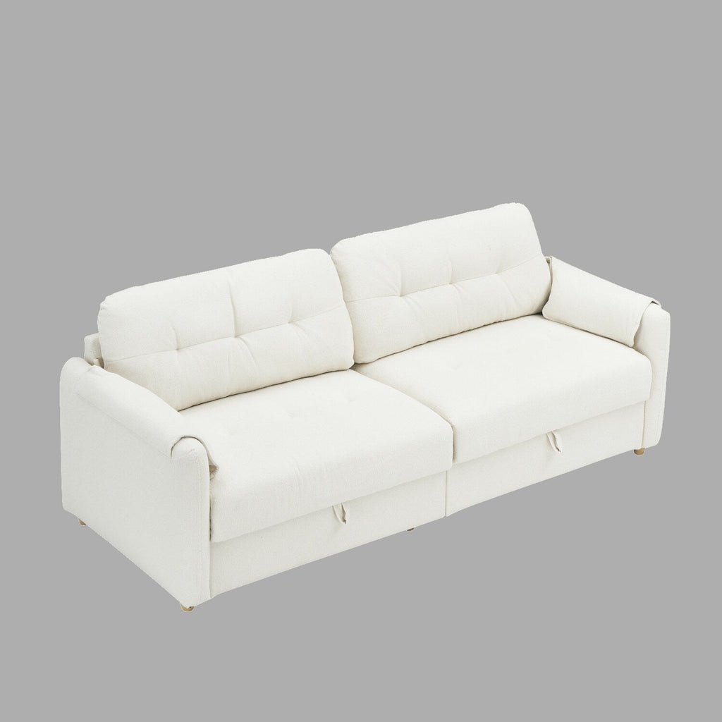 Canapé en tissu Teddy 79,5 - Élégant canapé 3 places avec garniture en métal et coussins en éponge résistants