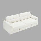 Canapé en tissu Teddy 79,5 - Élégant canapé 3 places avec garniture en métal et coussins en éponge résistants