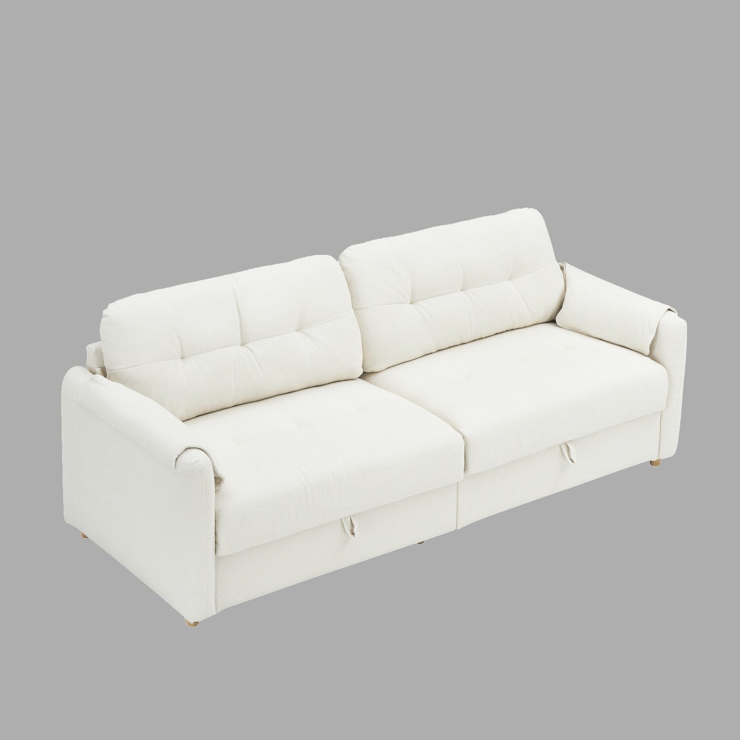 Canapé en tissu Teddy 79,5 - Élégant canapé 3 places avec garniture en métal et coussins en éponge résistants