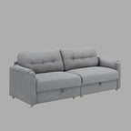 Canapé en tissu Teddy 79,5 - Élégant canapé 3 places avec garniture en métal et coussins en éponge résistants