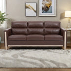 Canapé 3 places en velours massif 79,5" avec assise à ressorts ensachés, dossier en mousse PP et poche de rangement latérale