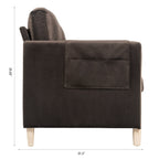 Canapé 3 places en velours massif 79,5" avec assise à ressorts ensachés, dossier en mousse PP et poche de rangement latérale
