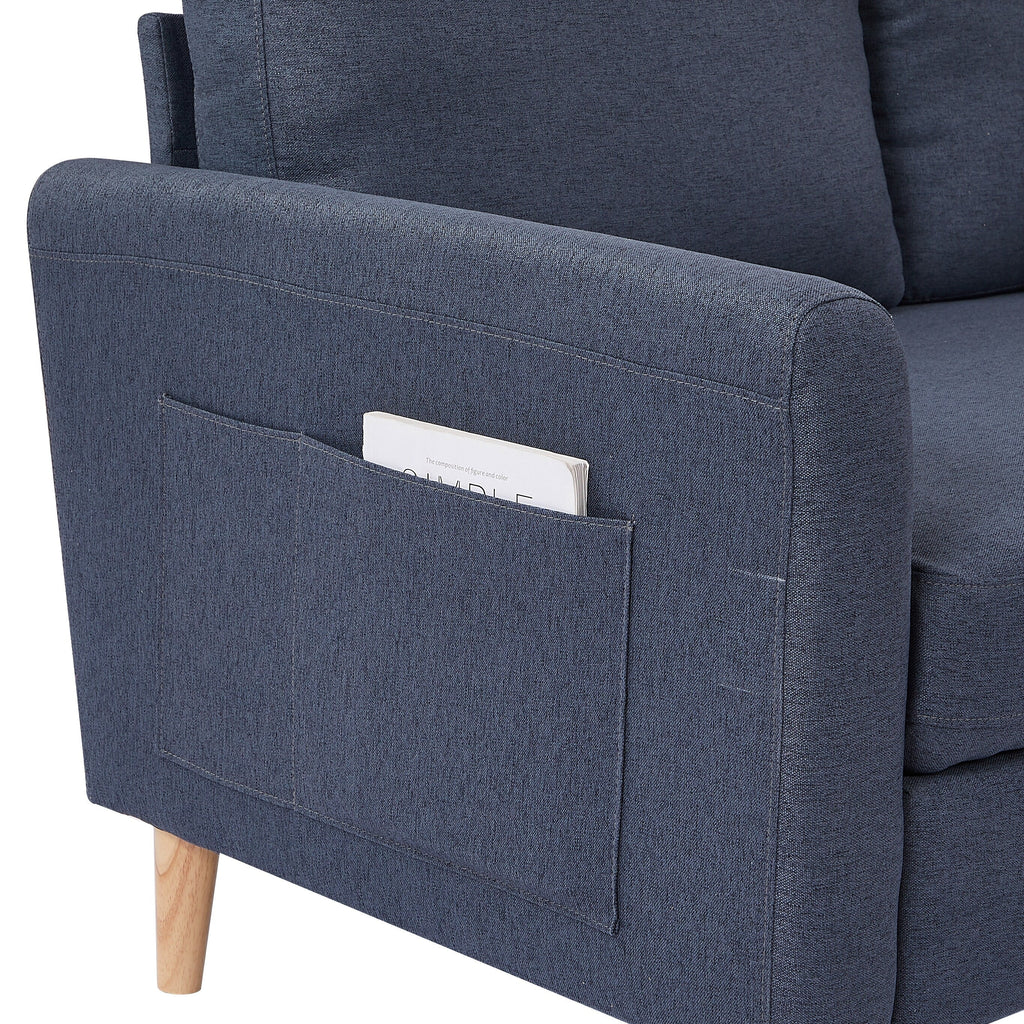 Canapé 3 places en tissu réglable en forme de L de 79,5 po avec lit gigogne et méridienne de rangement