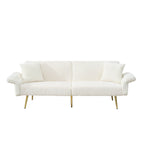 Canapé-lit pliable en velours côtelé 79 avec accoudoirs à 3 positions, mousse haute résilience et pieds en métal