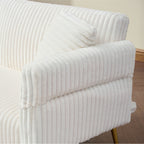 Canapé-lit pliable en velours côtelé 79 avec accoudoirs à 3 positions, mousse haute résilience et pieds en métal