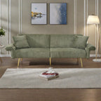 Canapé-lit pliable en velours côtelé 79 avec accoudoirs à 3 positions, mousse haute résilience et pieds en métal