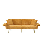 Canapé-lit pliable en velours côtelé 79 avec accoudoirs à 3 positions, mousse haute résilience et pieds en métal