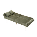 Canapé-lit pliable en velours côtelé 79 avec accoudoirs à 3 positions, mousse haute résilience et pieds en métal
