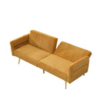 Canapé-lit pliable en velours côtelé 79 avec accoudoirs à 3 positions, mousse haute résilience et pieds en métal