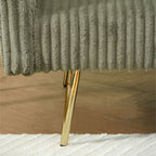 Canapé-lit pliable en velours côtelé 79 avec accoudoirs à 3 positions, mousse haute résilience et pieds en métal