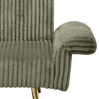 Canapé-lit pliable en velours côtelé 79 avec accoudoirs à 3 positions, mousse haute résilience et pieds en métal