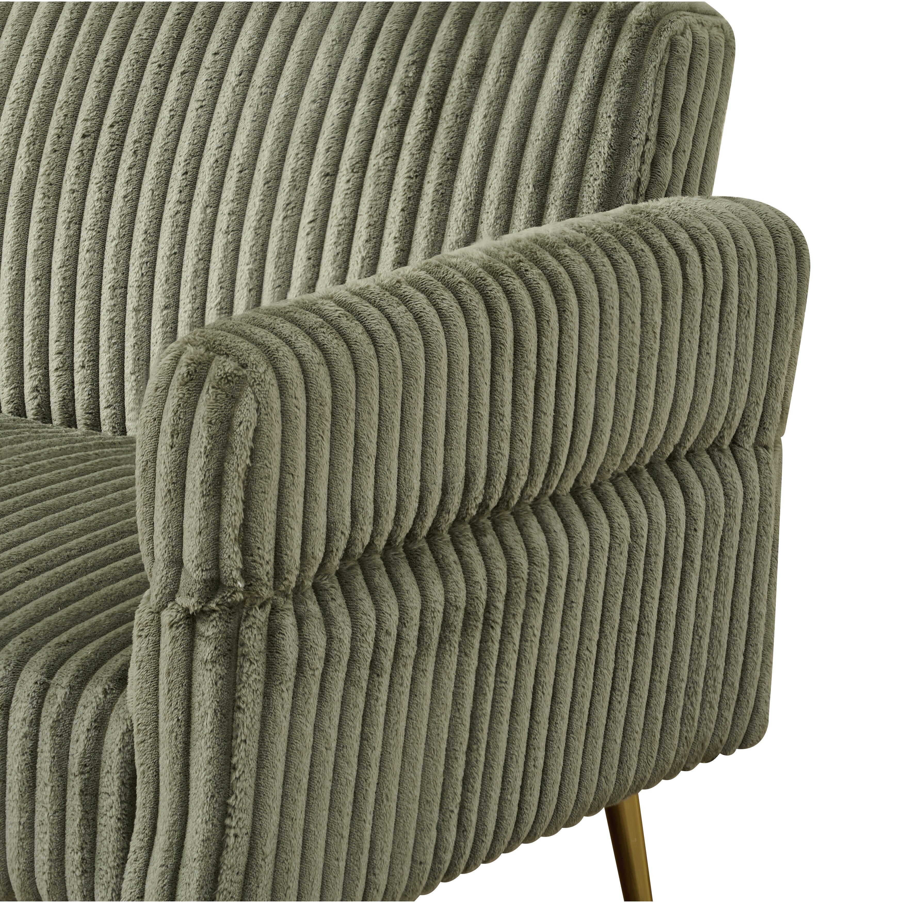 Canapé-lit pliable en velours côtelé 79 avec accoudoirs à 3 positions, mousse haute résilience et pieds en métal