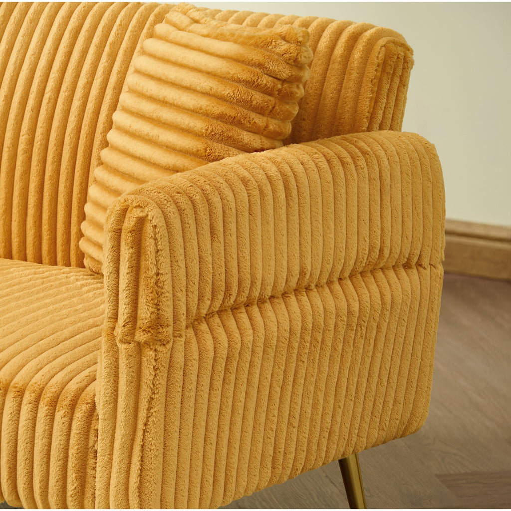 Canapé-lit pliable en velours côtelé 79 avec accoudoirs à 3 positions, mousse haute résilience et pieds en métal