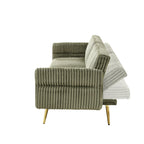 Canapé-lit pliable en velours côtelé 79 avec accoudoirs à 3 positions, mousse haute résilience et pieds en métal