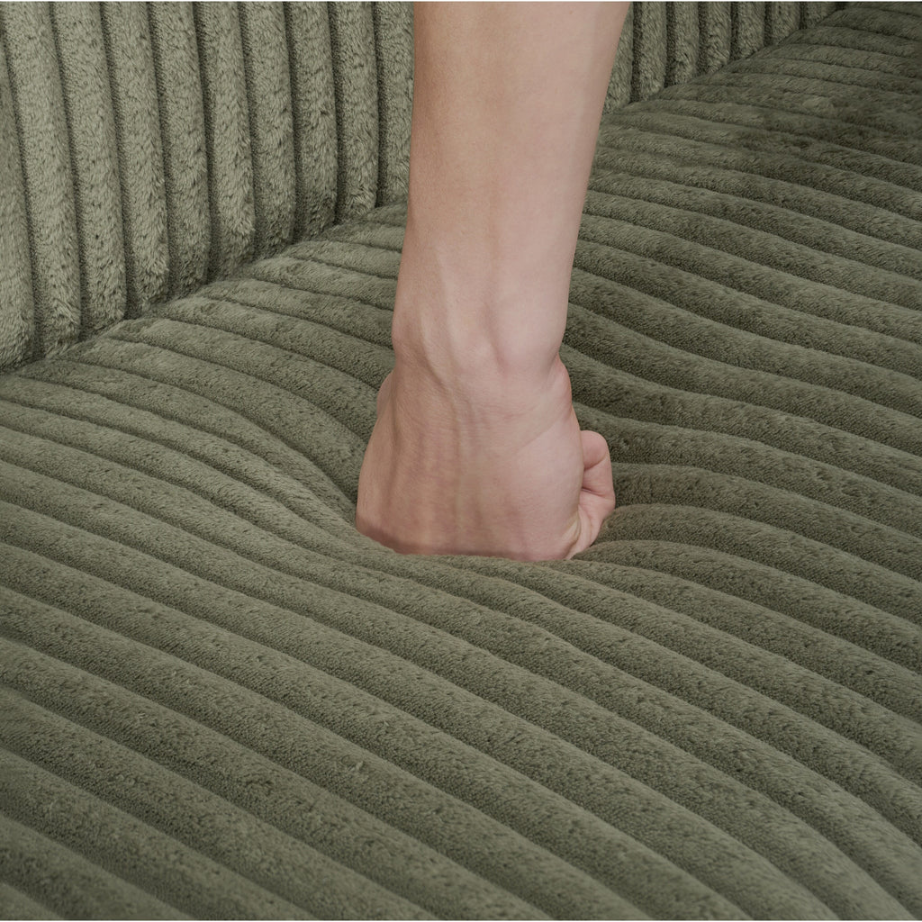 Canapé-lit pliable en velours côtelé 79 avec accoudoirs à 3 positions, mousse haute résilience et pieds en métal