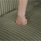 Canapé-lit pliable en velours côtelé 79 avec accoudoirs à 3 positions, mousse haute résilience et pieds en métal