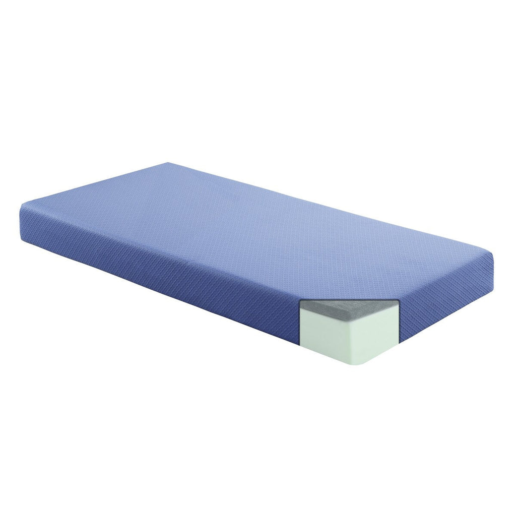 Ensemble matelas et oreiller double 7 pouces, tissu respirant, mousse à mémoire de forme infusée de gel, bleu, matelas dans une boîte