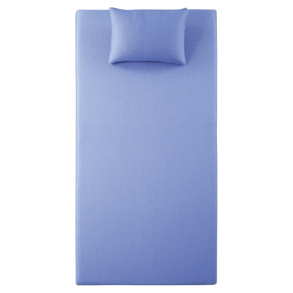 Ensemble matelas et oreiller double 7 pouces, tissu respirant, mousse à mémoire de forme infusée de gel, bleu, matelas dans une boîte