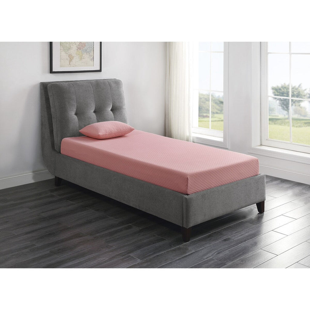 Ensemble matelas et oreiller double 7 pouces, tissu respirant, mousse à mémoire de forme infusée de gel, rose, matelas dans une boîte