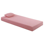Ensemble matelas et oreiller double 7 pouces, tissu respirant, mousse à mémoire de forme infusée de gel, rose, matelas dans une boîte