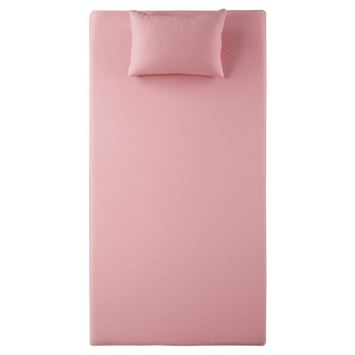 Ensemble matelas et oreiller double 7 pouces, tissu respirant, mousse à mémoire de forme infusée de gel, rose, matelas dans une boîte