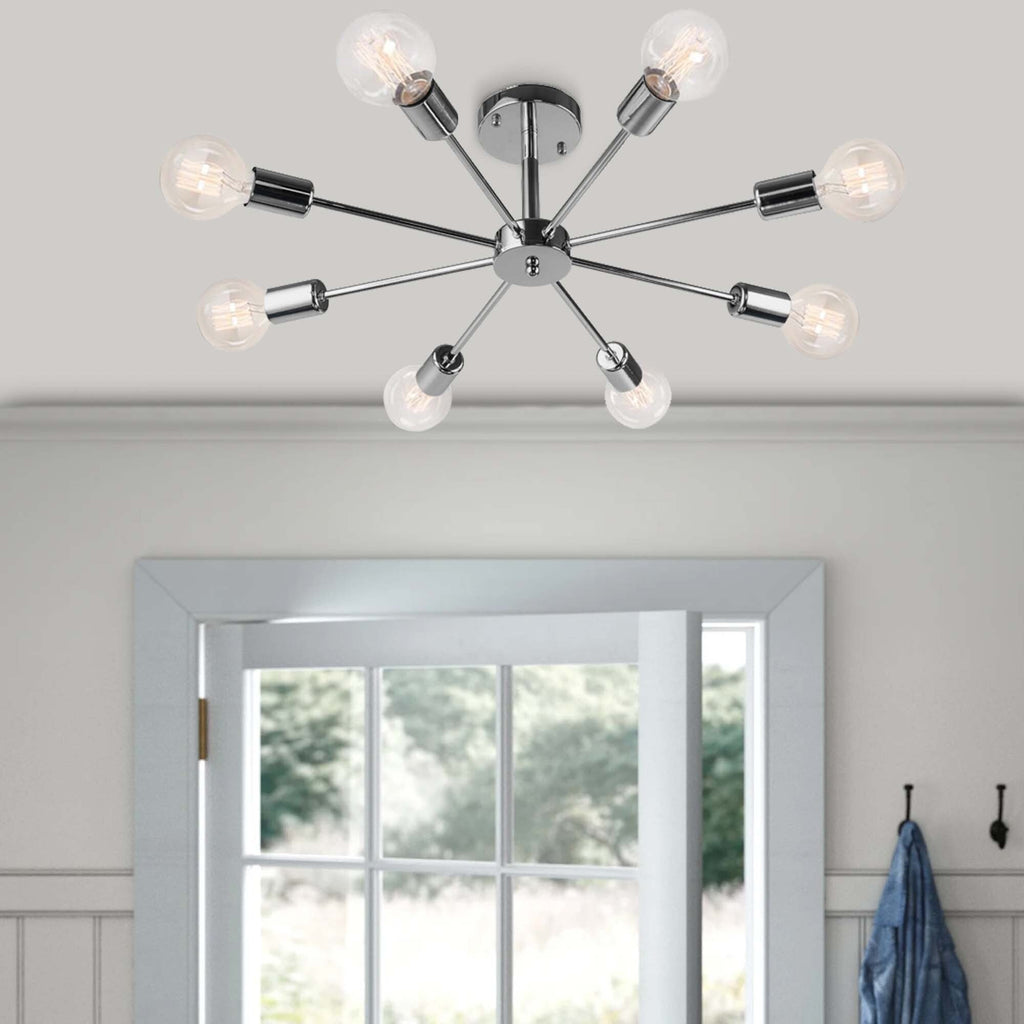 Plafonnier semi-encastré Spoutnik noir/doré pour salon, cuisine, bureau, chambre à coucher, hall d'entrée