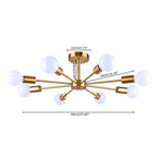 Plafonnier semi-encastré Spoutnik noir/doré pour salon, cuisine, bureau, chambre à coucher, hall d'entrée