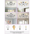 Plafonnier semi-encastré Spoutnik noir/doré pour salon, cuisine, bureau, chambre à coucher, hall d'entrée