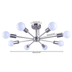 Plafonnier semi-encastré Spoutnik noir/doré pour salon, cuisine, bureau, chambre à coucher, hall d'entrée