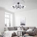 Plafonnier semi-encastré Spoutnik noir/doré pour salon, cuisine, bureau, chambre à coucher, hall d'entrée