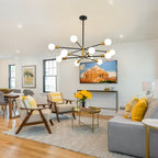 Lustre linéaire moderne Spoutnik 8/10/12 lumières