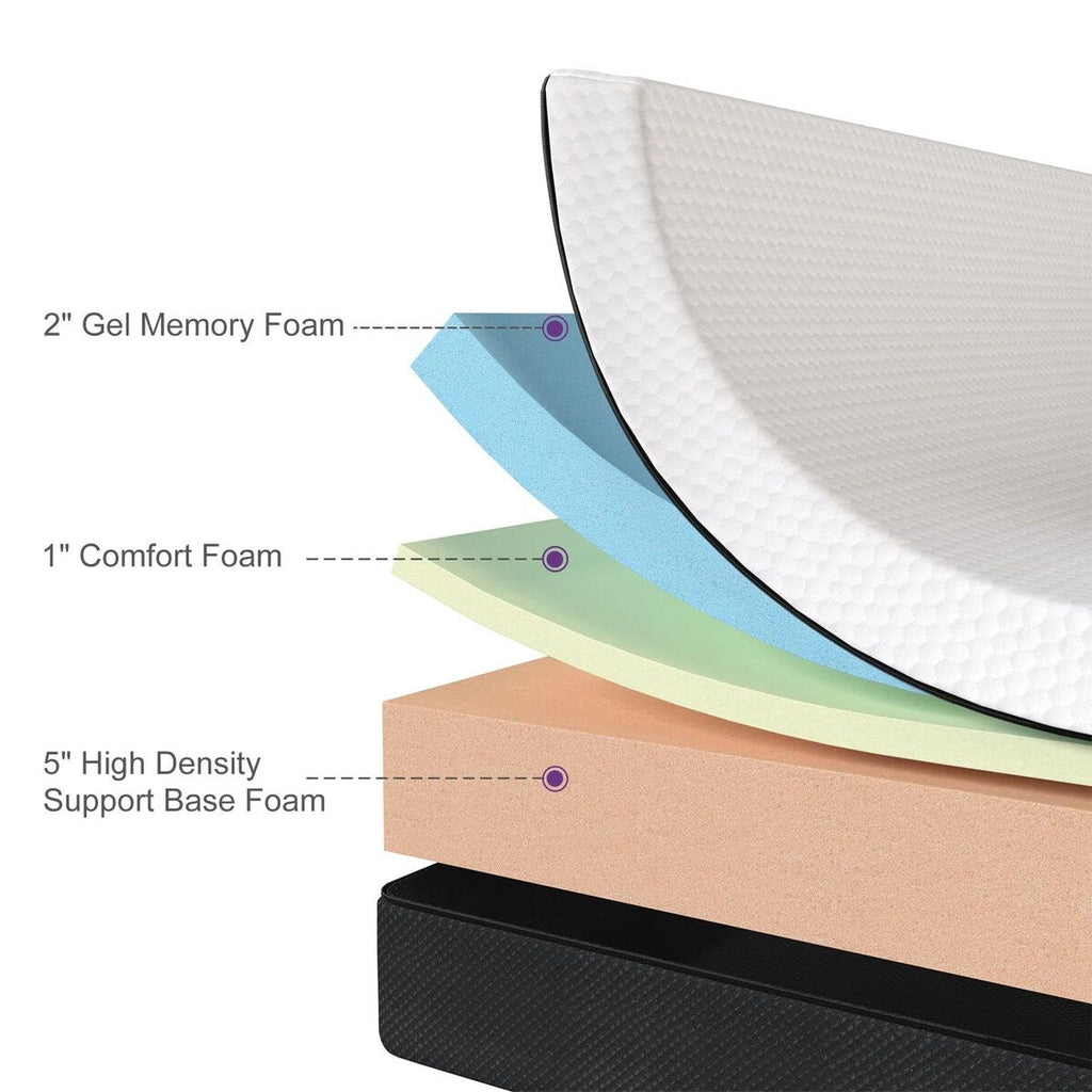 Matelas en mousse à mémoire de forme moyenne de 8 pouces avec gel infusé