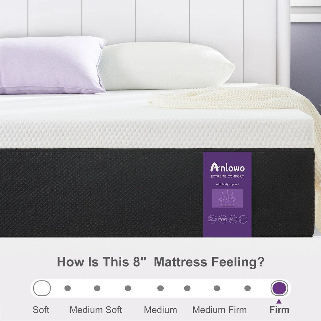 Matelas en mousse à mémoire de forme moyenne de 8 pouces avec gel infusé