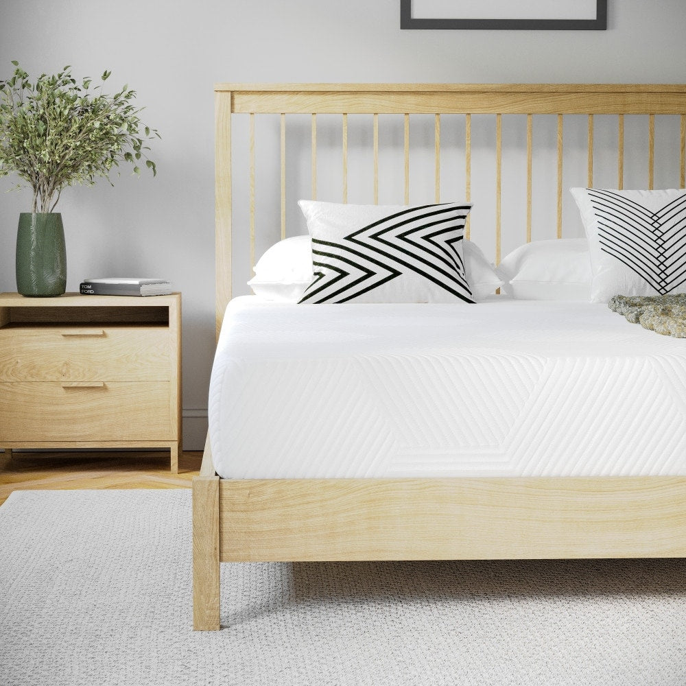 Matelas en mousse à mémoire de forme rafraîchissant au thé vert de 8 pouces, soulageant la pression, dans une boîte