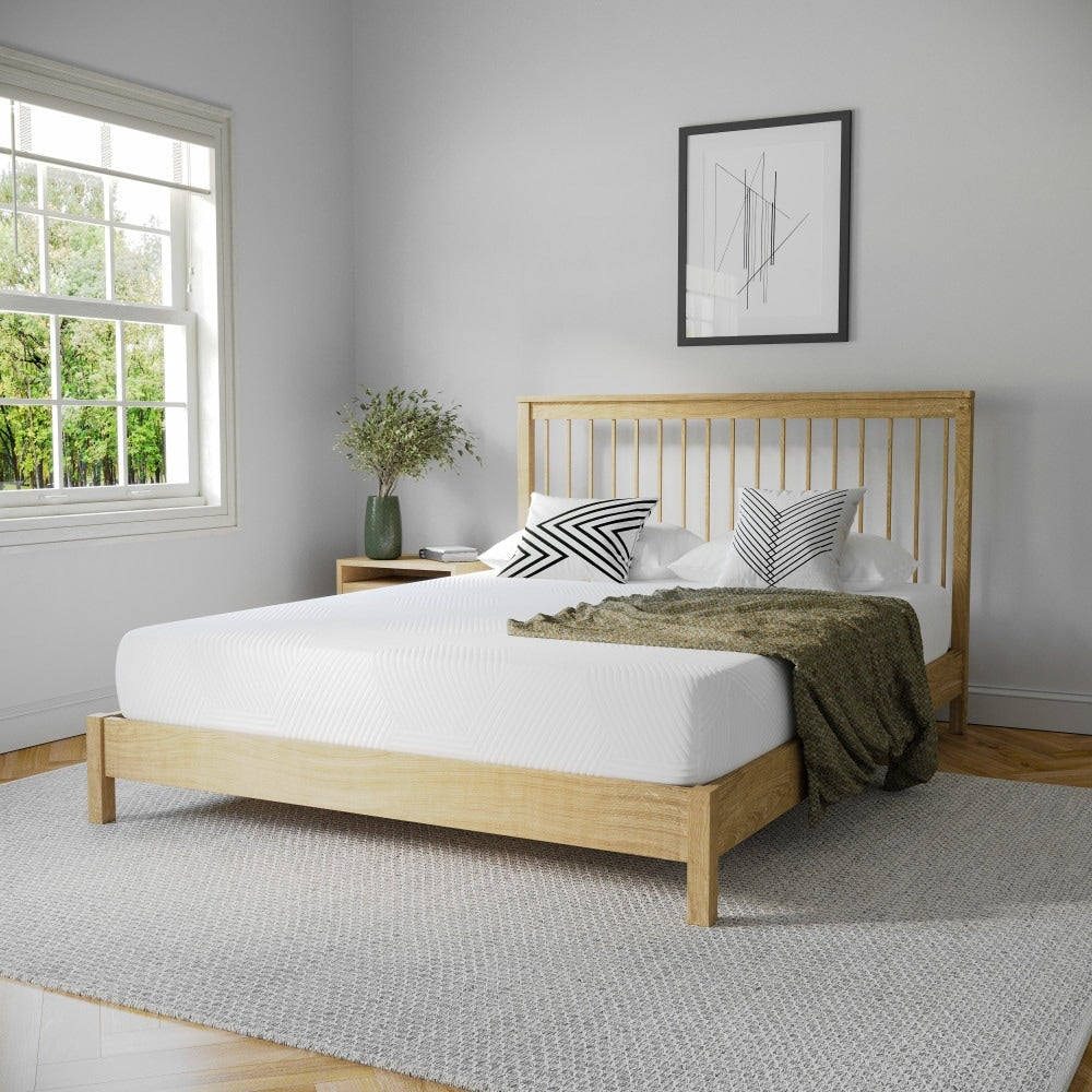 Matelas en mousse à mémoire de forme rafraîchissant au thé vert de 8 pouces, soulageant la pression, dans une boîte