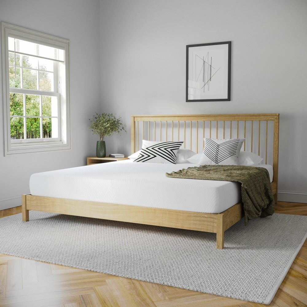 Matelas en mousse à mémoire de forme rafraîchissant au thé vert de 8 pouces, soulageant la pression, dans une boîte