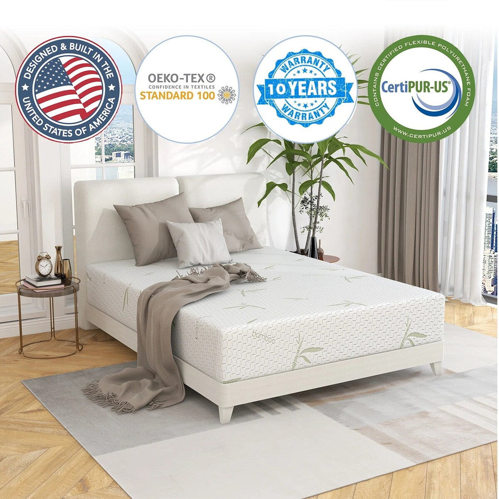 Matelas en mousse à mémoire de forme avec gel de 8 pouces, matelas en mousse rafraîchissante, lit dans une boîte