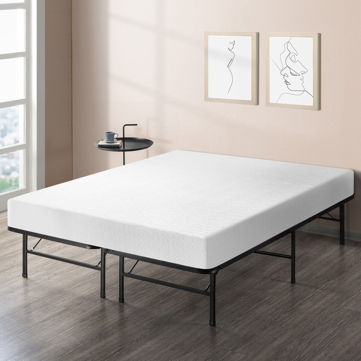 Ensemble matelas en mousse à mémoire de forme de 8 pouces avec cadre de lit Crown Comfort