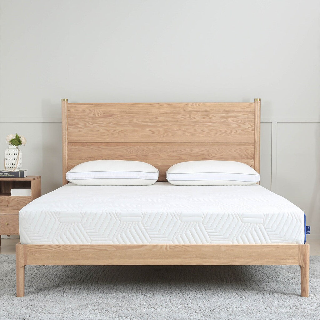 Matelas double en mousse à mémoire de forme de 20 cm, infusé de gel rafraîchissant, blanc et thé vert