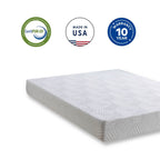 Matelas double en mousse à mémoire de forme de 20 cm, infusé de gel rafraîchissant, blanc et thé vert