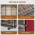 Ensemble de meubles de patio 8 pièces avec table de foyer de 40 pouces