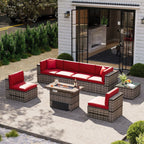 Ensemble de meubles de patio 8 pièces avec table de foyer de 40 pouces