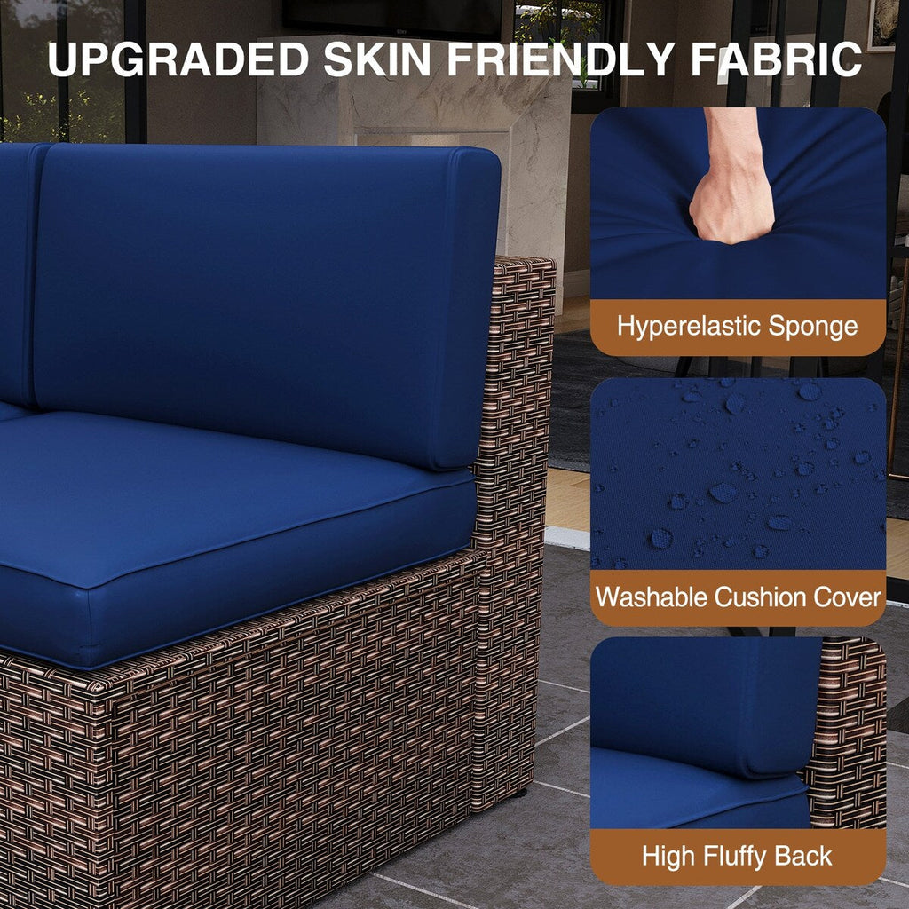 Ensemble de meubles de patio 8 pièces avec table de foyer de 40 pouces