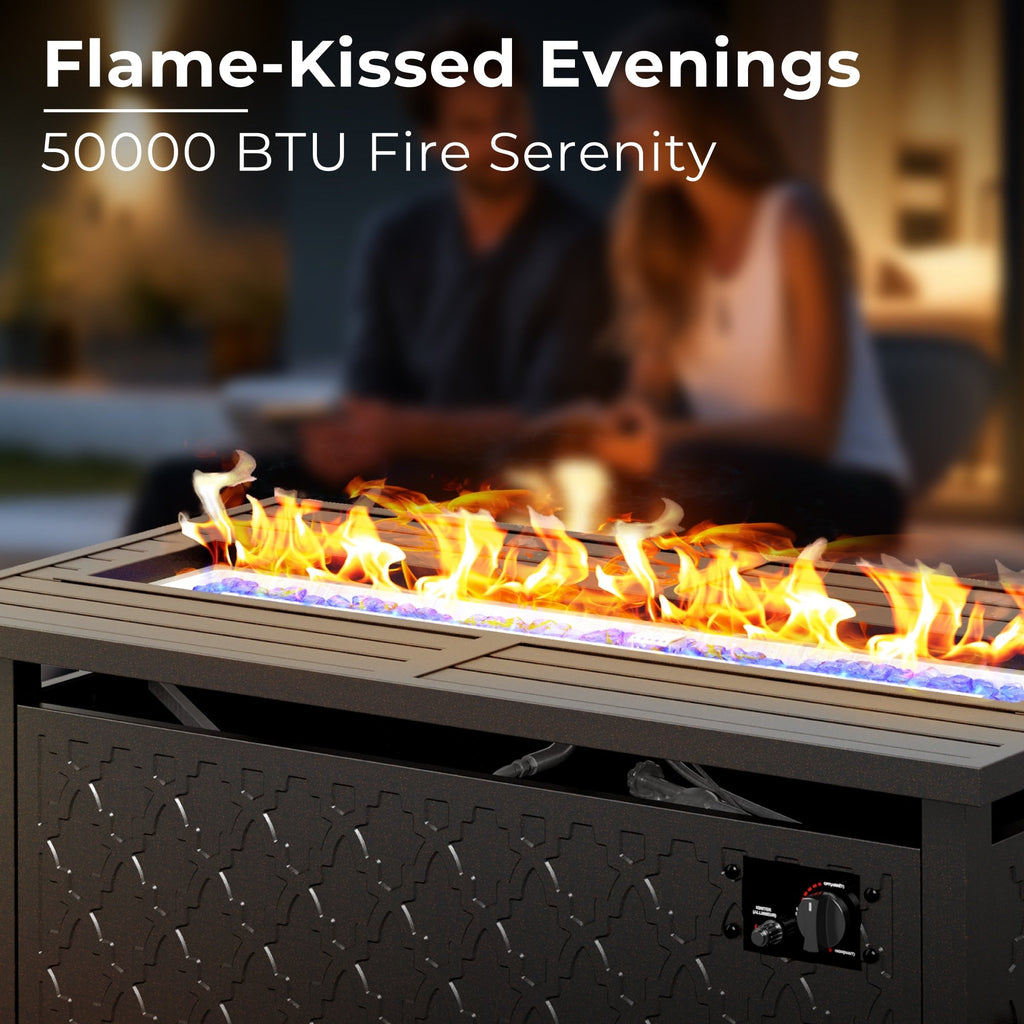 Ensemble de canapés d'extérieur en osier 8 pièces, grands ensembles de conversation avec table et foyer