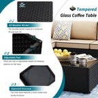 Ensemble de sièges sectionnels 8 pièces avec foyer