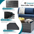 Ensemble de sièges sectionnels 8 pièces avec foyer