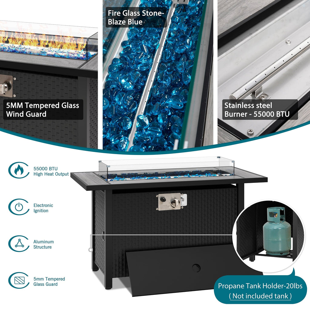 Ensemble de sièges sectionnels 8 pièces avec foyer