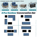 Ensemble de sièges sectionnels 8 pièces avec foyer
