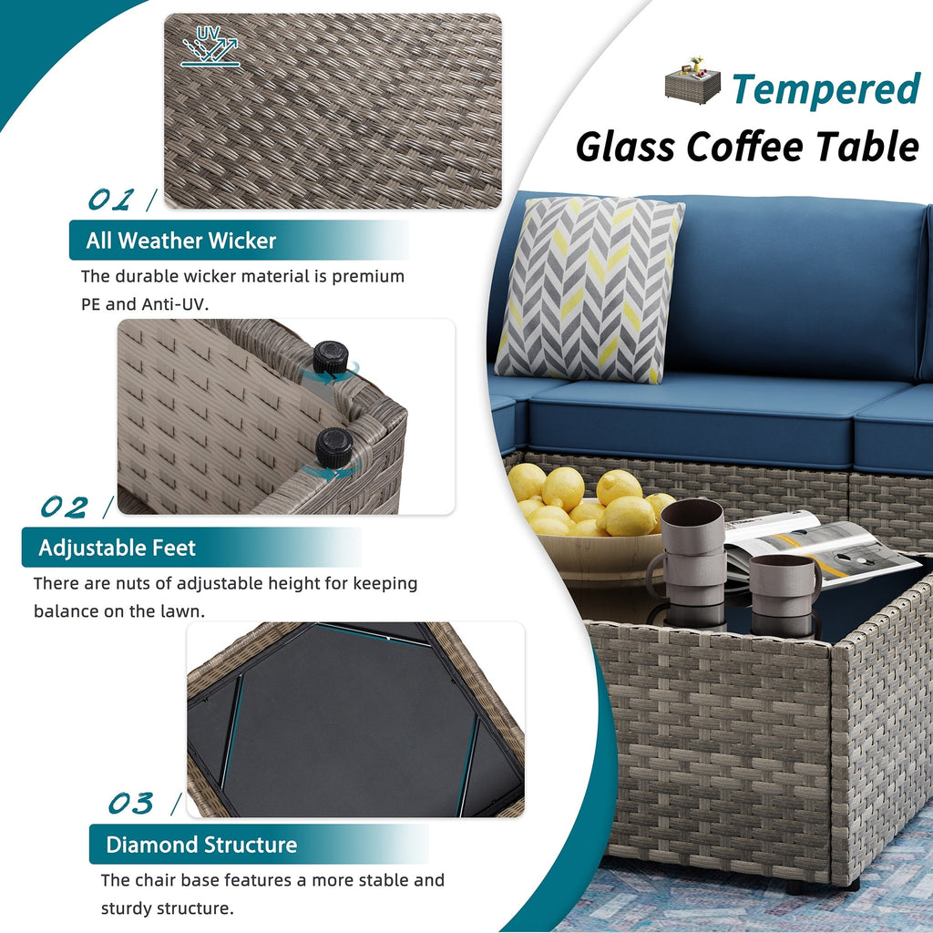 Ensemble de sièges sectionnels 8 pièces avec foyer